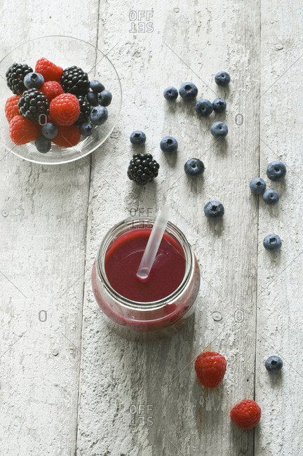 Fruit smoothie with various berries