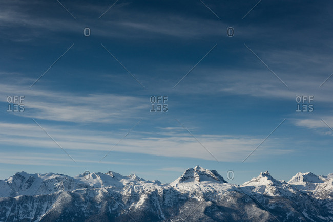 Beautiful snow capped mountains during winter