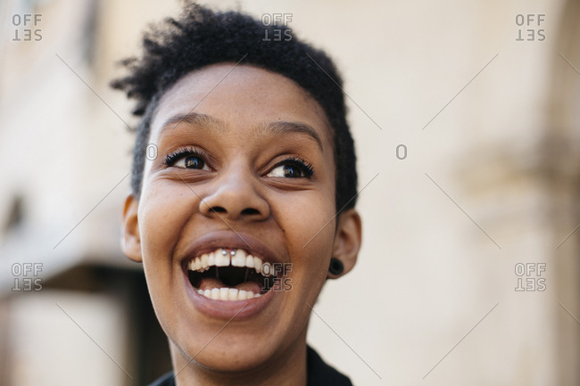 Portrait of laughing young woman
