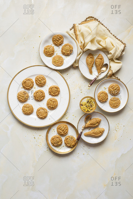 A plate of gluten free and refined sugar free sweet Indian desserts