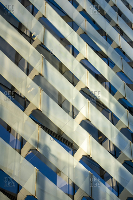 Contemporary architecture building with repetition glass pattern.