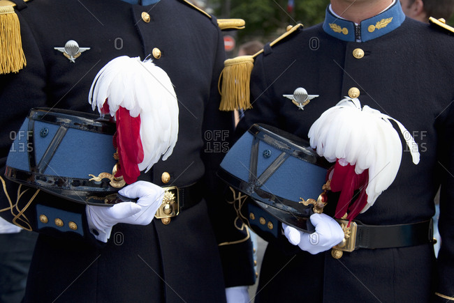 Uniform detail on Bastille day National day, Paris, France