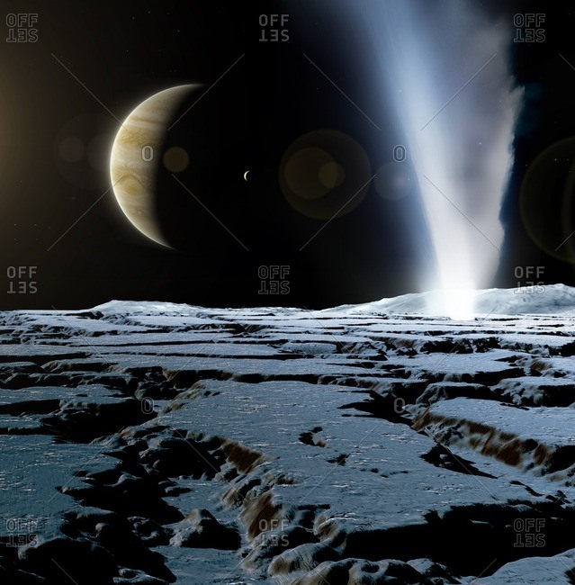 Geyser on Europa, illustration