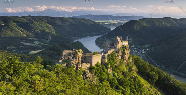 Castle ruin Aggstein, the Danube, Wachau, Lower Austria, Austria