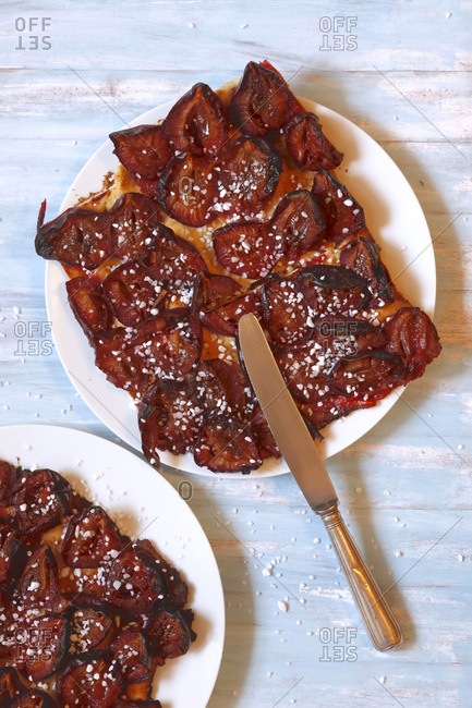 Plum cake- piece of cake on plate