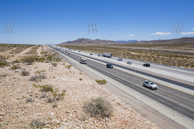 View of Highway 15 near Las Vegas, Nevada, United States of America, North America