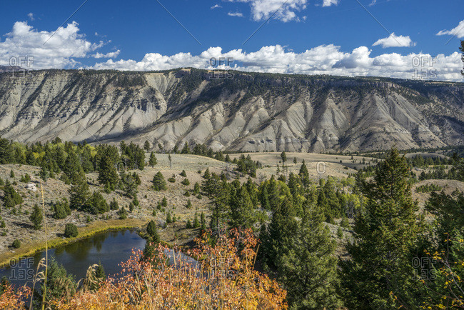 USA, Wyoming, Yellowstone National Park,landscape of North of the park UNESCO World Heritage List