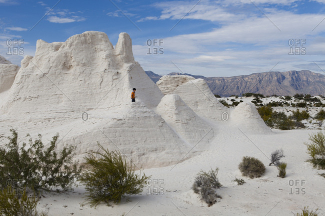 November 4, 2013: White sand dunes in the Cuatro Cienegas National Reserve called "Parque Los Arenales" and where we find the white dunes of Yesos, Cuatro cienegas, Coahuila State, Mexico