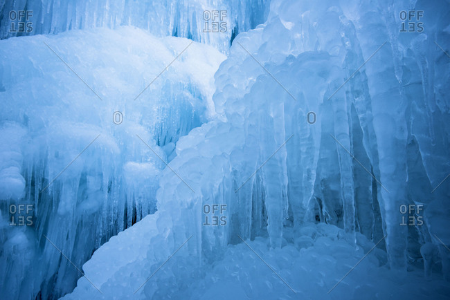 ice in a waterfall in Hohe Tauern, Austria