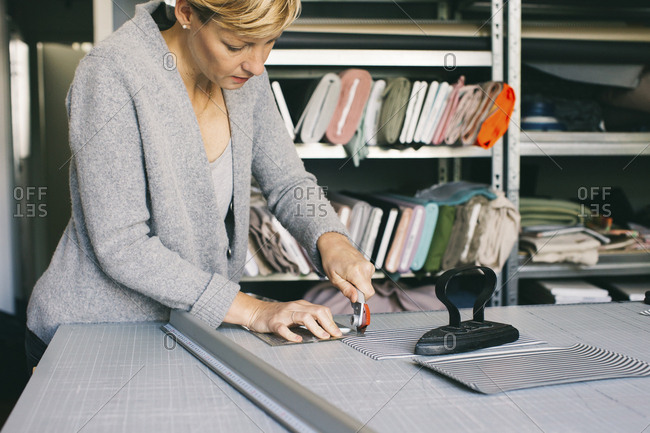 Fashion designer working on template