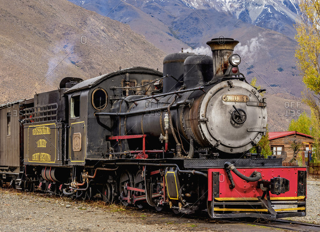Old Patagonian Express La Trochita, steam train, Nahuel Pan Train Station, Chubut Province, Patagonia, Argentina