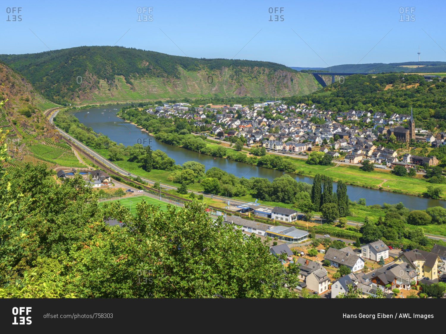 View at Dieblich, Mosel Valley, Rhineland-Palatinate, Germany stock photo -  OFFSET