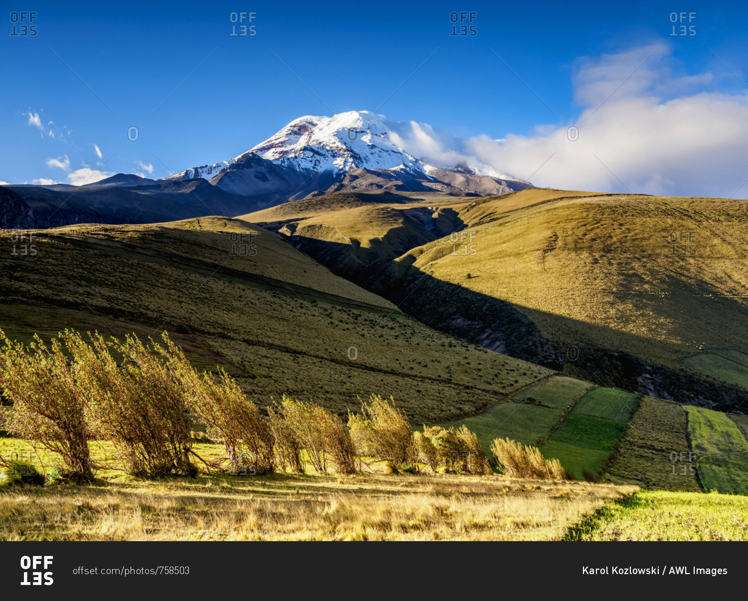 Chimborazo Volcano, Chimborazo Province, Ecuador stock photo - OFFSET