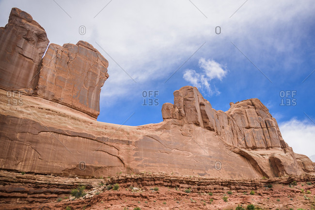 Landscape with eroded rock formations, Arches National Park, Utah, USA