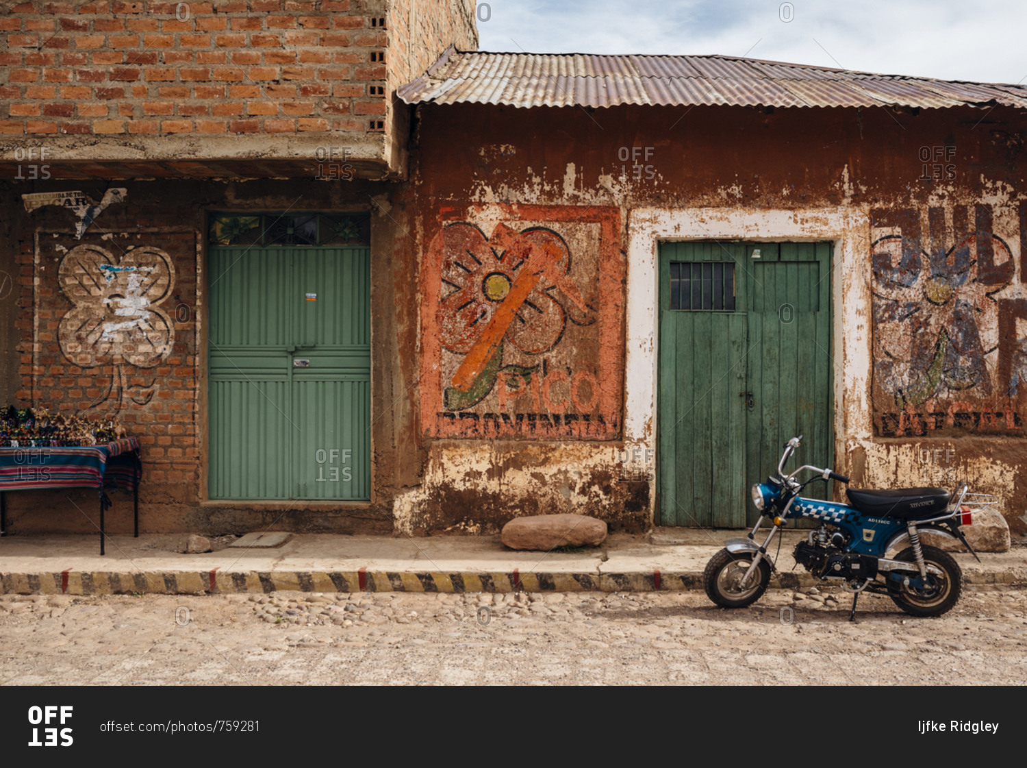 Lake Titicaca, Peru - November 22, 2017: Motorbike parked on ...