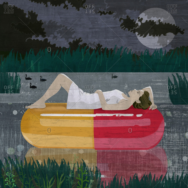 Woman floats on sleep medication