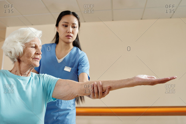 exercise for the elderly stock photos - OFFSET