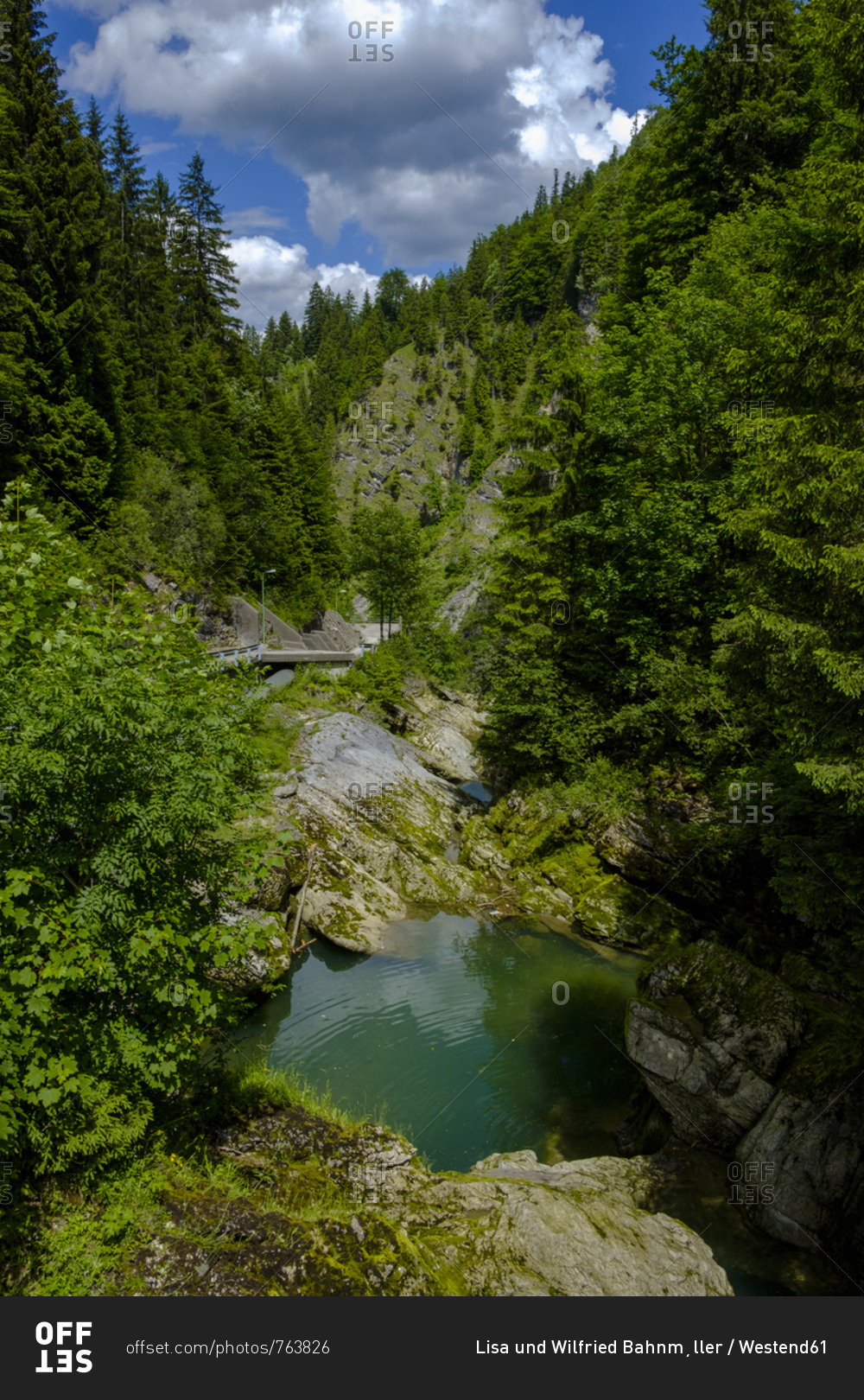 Austria- Tyrol- Tannheim Valley- Vils Valley lake- Vils Fall near Kappel