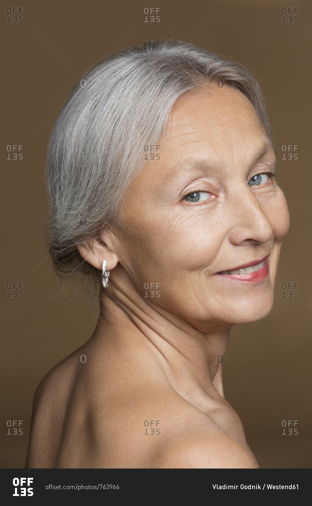 Naked women with grey hair