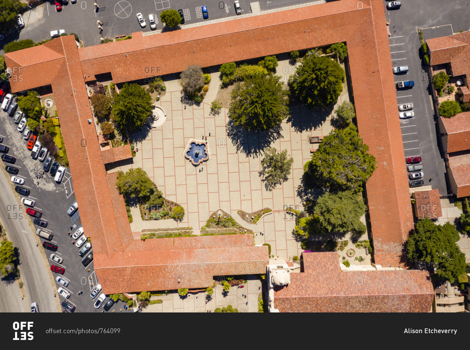 Carmel mission Basilica museum in California stock photo - OFFSET