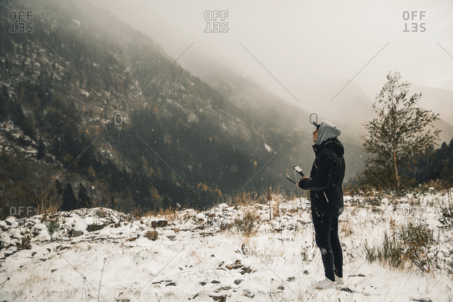 Person piloting a drone