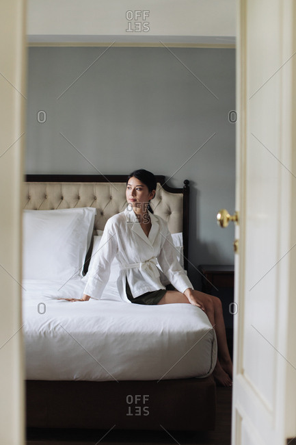 Beautiful Asian Woman Sitting, Asian King Size Bed