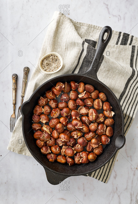 Homemade roasted chestnuts