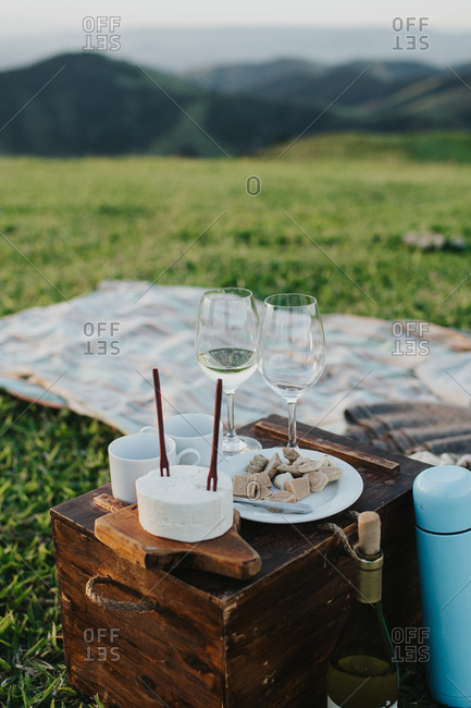 Traditional Brazilian foods for a picnic on top of a mountain