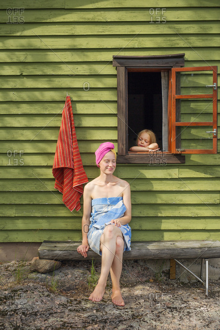 family sauna stock photos - OFFSET