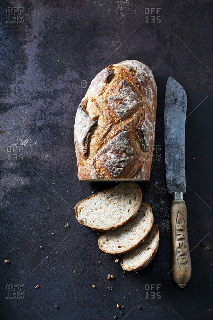 Fresh sourdough brown bread