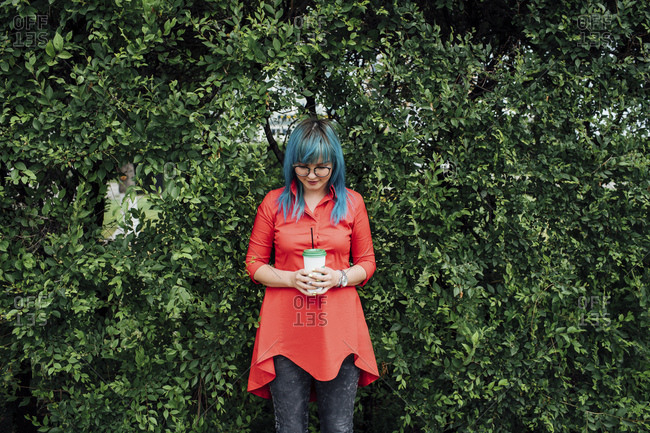 3. Middle-aged woman with dyed blue hair - wide 6