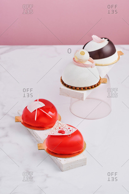 Variety of mousse desserts