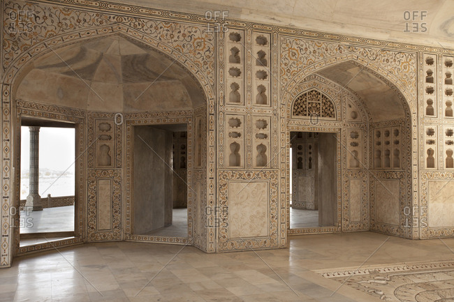 Interior Detail Of The Taj Mahal Stock Photo Offset