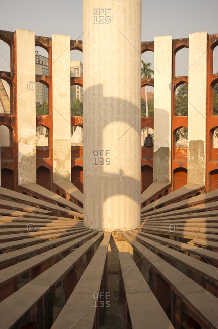 Inside view of Rama Yantra, Jantar Mantar in Delhi, India