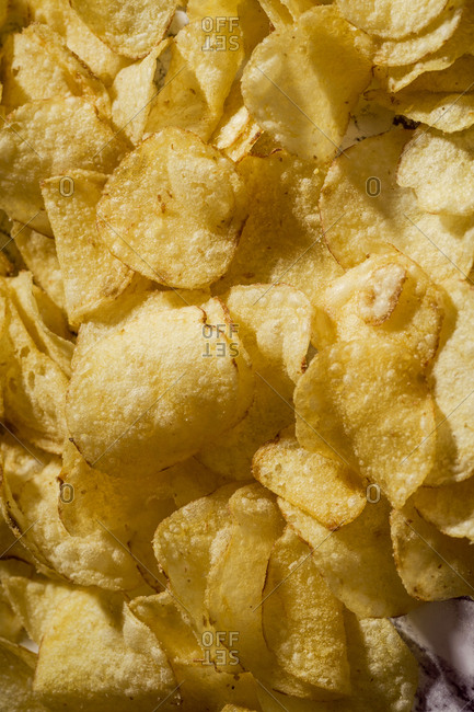 Close up image of potato crisps