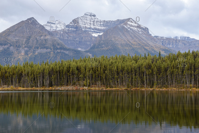 Banff National Park, Herbert Lake, Rocky Mountains, forest, reflection, steady, canadian rockies, ideal