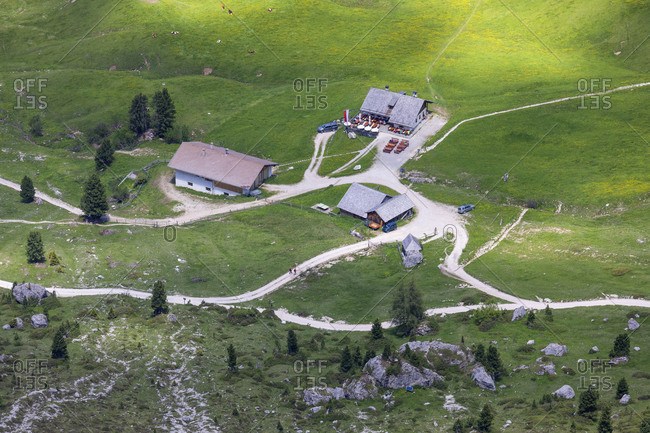 Gampen alm, Funes valley, Puez-Geisler Nature Park, Dolomites, Bolzano, South Tyrol, Italy