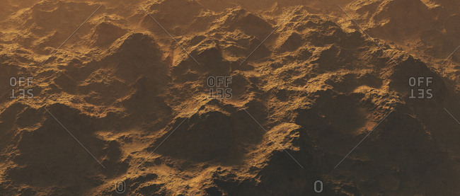 Aerial view of a desolate mountain range
