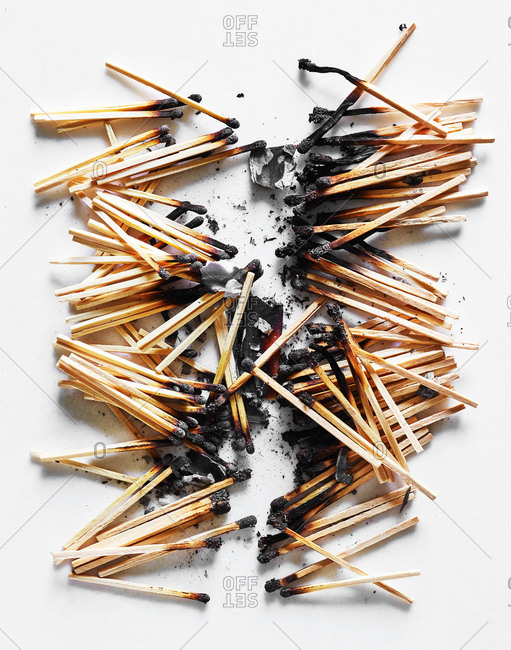Pile of burnt matches