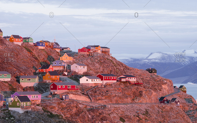 Greenland - August 24, 2017: Small town of Uummannaq, northwest Greenland.