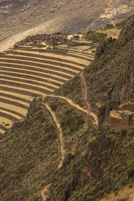 Ollantaytambo, Peru. Inca Terraces and Village.