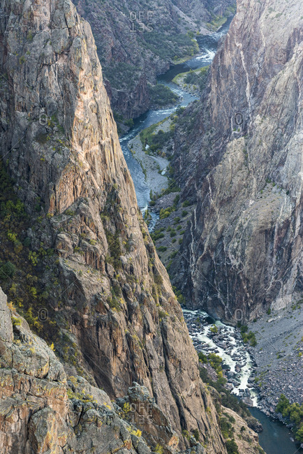 Gunnison River winding through Black Canyon, Colorado