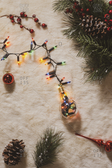 Christmas decoration and chain of lights