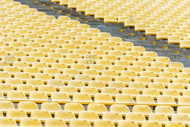 Yellow Stadium Seats empty
