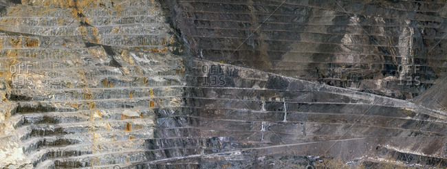 Surface of open pit of mine