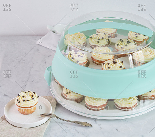 Sweet Creations Cupcake and Cakepop Carrier Light Aqua Blue