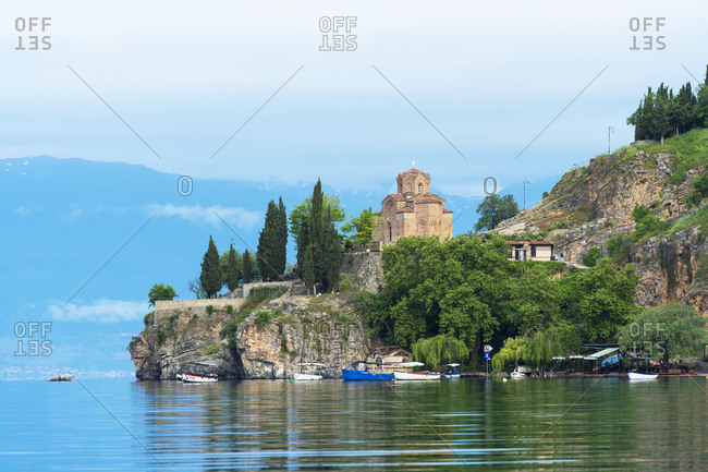 May 19, 2018: St. John Theologian-Kaneo Church, Ohrid Lake, UNESCO World Heritage Site, Macedonia, Europe
