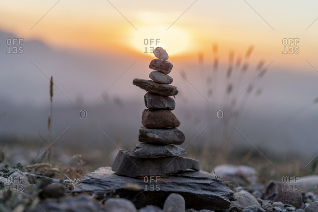 Cairn at sunset - Offset Collection