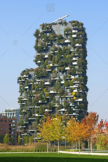 Milan - October 20, 2018: Bosco vertical building, Milan, Lombardy, Italy