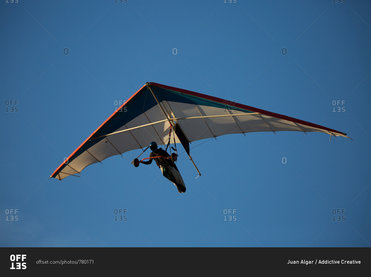 Anonymous person flying on hand glider